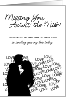 Missing You Across the Miles Silhouette Couple card