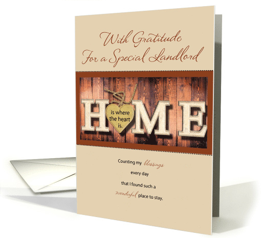 Home Is Where The Heart Is Landlord Thanks card (1592842)