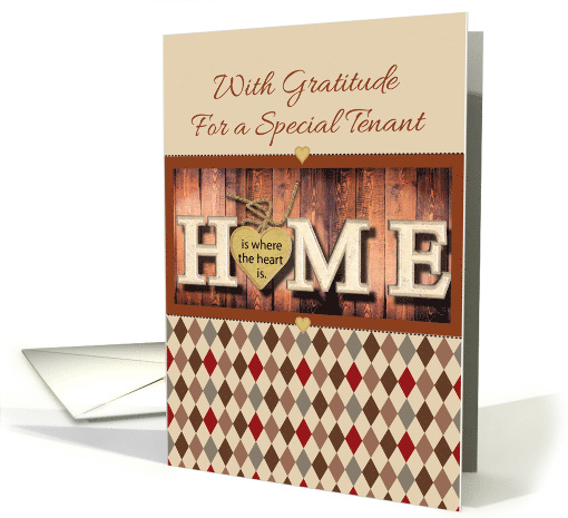 Home Is Where The Heart Is Landlord Thanks for Tenant card (1592844)