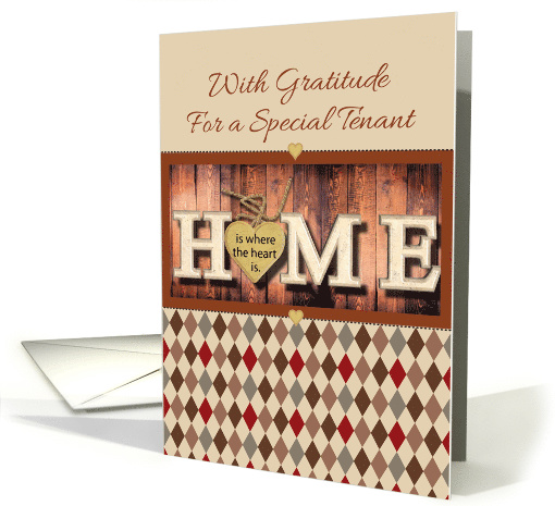 Home Is Where The Heart Is Landlord Thanks for Tenant card (1592844)