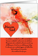 Heaven Sent Cardinal Memorial, Sympathy card