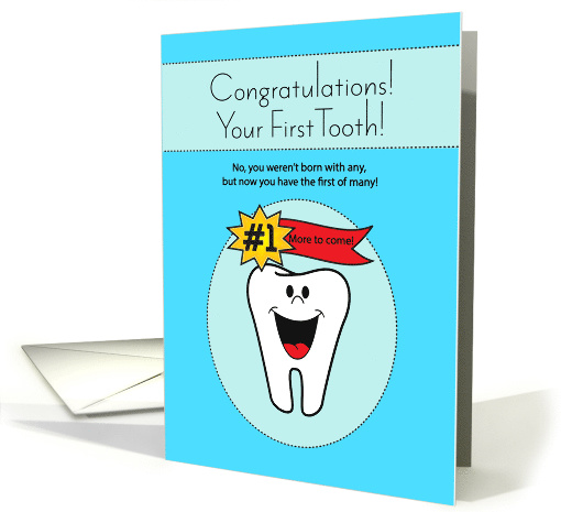 Baby Boy's First Tooth Congratulations card (1600252)