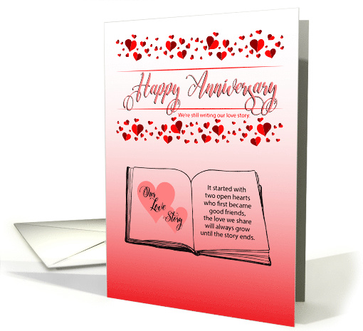 Our Love Story Happy Anniversary card (1603376)