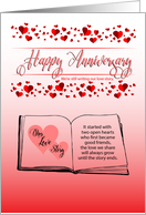 Our Love Story Happy Anniversary card