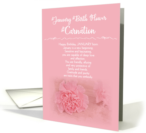 January Birthday Flower Carnation card (1604204)