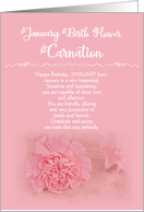 January Birthday Flower Carnation card