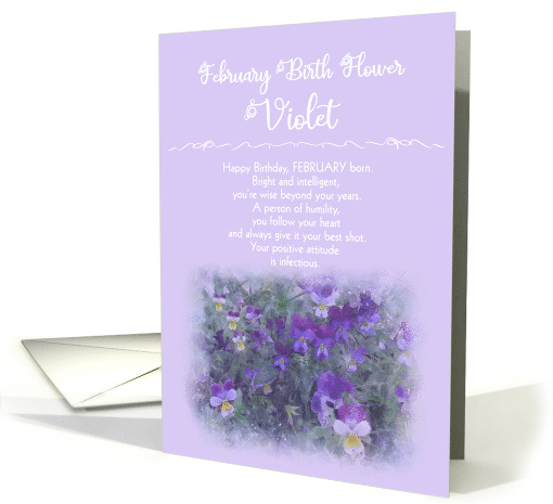 February Birthday Flower Violet card (1604212)