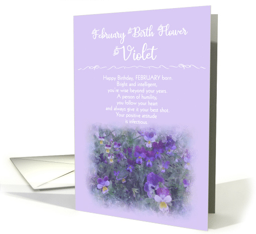 February Birthday Flower Violet card (1604212)
