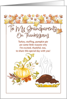 To My Grandparents On Thanksgiving card