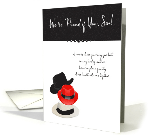 We Are Proud of You Son Hat Themed Encouragement card (1653470)