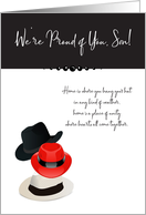 We Are Proud of You Son Hat Themed Encouragement card