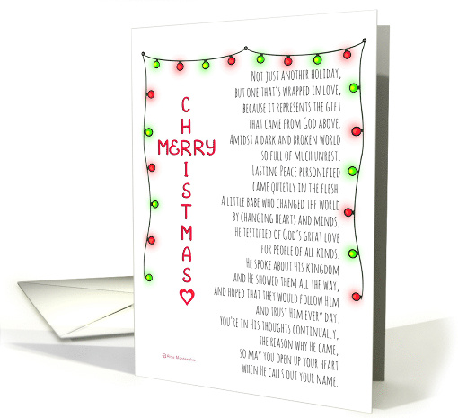 Merry Christmas Not Just Another Holiday Religious Jesus Poem card