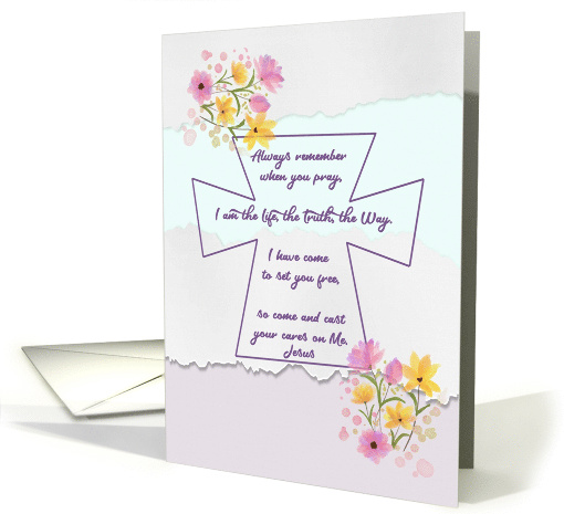 Cast Your Cares On Me Encouragement Prayer card (1678248)