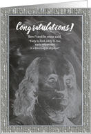 Early Retirement Congratulations Ben Franklin Quote card
