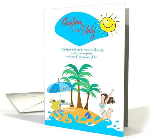 Christmas in July Tropical Drinks That's How We Party card (1690324)