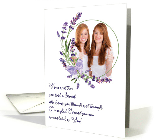 Happy Birthday Friend Lavender Photo Frame card (1735648)