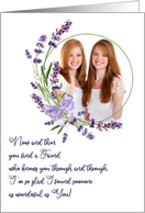 Happy Birthday Friend Lavender Photo Frame card