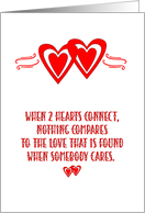 When 2 Hearts Connect - Thankful to Have Found You card