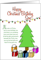 Happy Christmas Birthday Son card