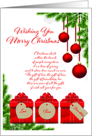 Wishing You Love Time and Friendship for Christmas card