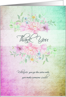 The Extra Mile Floral Thank You card