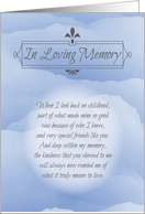Childhood Friend Blank Memorial card