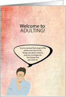Welcome to Adulting 18th Birthday card
