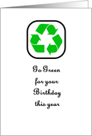 Go Green Birthday card