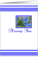 Blue Floral Missing You card