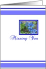 Blue Floral Missing You card