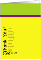 Thank You, green, yellow & purple card