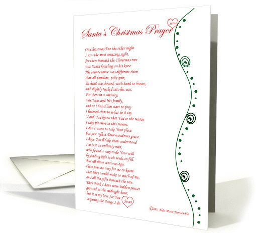 Santa's Christmas Prayer card (886003)