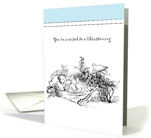 Baby Boy Christening Invitation card (930747)