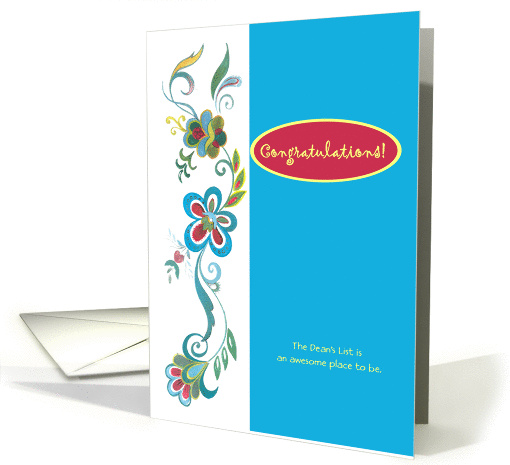 Feminine Dean's List Congratulations card (933613)