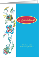 Feminine Dean’s List Congratulations card