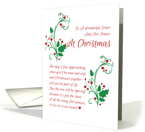 Merry Christmas Holly For Sister and Her Fiancee card (979649)