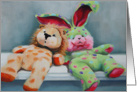 Best Friends Forever, Stuffed Lion & Rabbit card