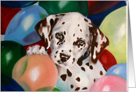 Happy Birthday - Greeting Card - dogs - Dalmatian - Balloons card