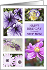 Step Mom,Birthday with Lavender Flowers card