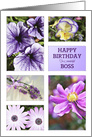 Boss,Birthday with Lavender Flowers card