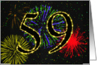 59th Birthday card with fireworks card