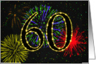 60th Birthday card with fireworks card