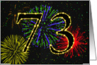 73rd Birthday card with fireworks card