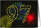 97th Birthday Party Invitation with Fireworks card