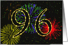 96th Birthday Party Invitation with Fireworks card