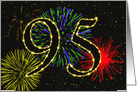 95th Birthday Party Invitation with Fireworks card