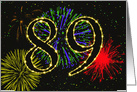 89th Birthday Party Invitation with Fireworks card