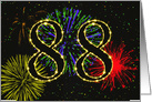 88th Birthday Party Invitation with Fireworks card