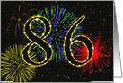 86th Birthday Party Invitation with Fireworks card