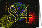 84th Birthday Party Invitation with Fireworks card